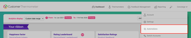 Automations menu link